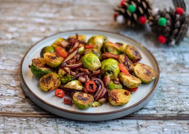 Steps to Prepare Any-night-of-the-week Asian style grilled Brussel Sprouts 🌲