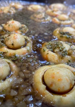 Una foto de Champiñoquis veganos