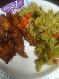 Eleven Herbs and Spices Chicken, Vegetables, and Ham Hash