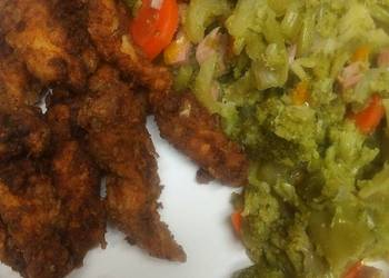 Fresh, Cooking Recipe Eleven Herbs and Spices Chicken Vegetables and Ham Hash Delicious Steady