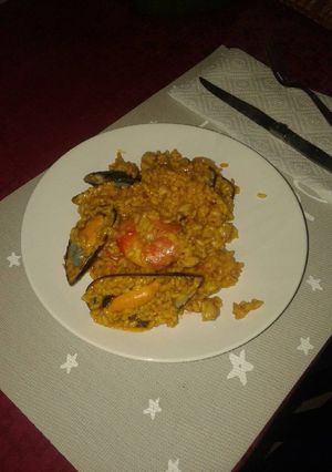 Una foto de Arroz con marisco