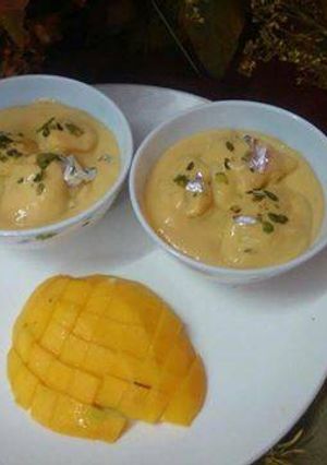 मेंगो रसमलाई (Mango Rasmalai recipe in hindi) रेसिपी मुख्य फोटो