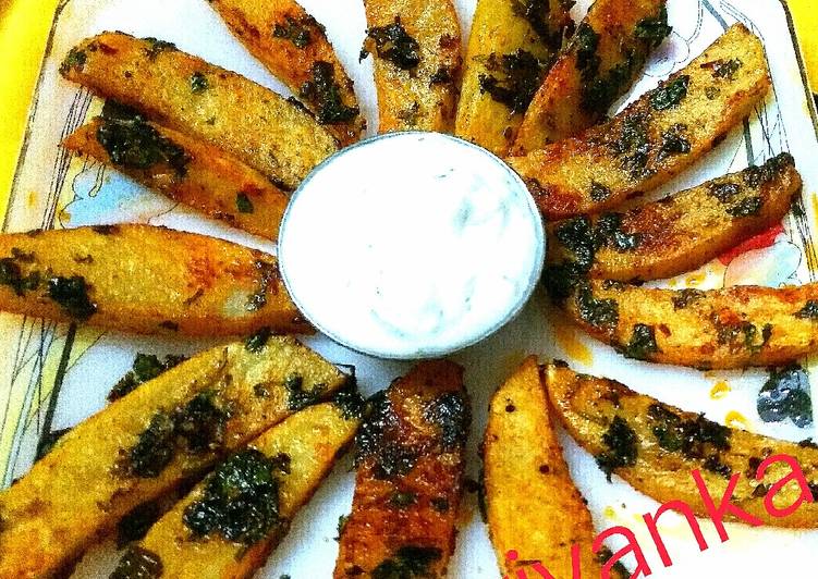 Simple Way to Make Perfect Spicy coriander potato wedges