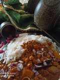 Nasi dengan Kari Kacang Garbanzo (Chickpeas)