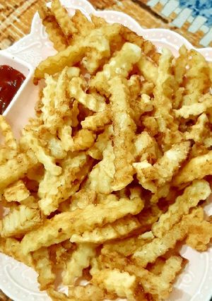 صورة لوصفة بطاطا مقرمشه (مضمونه ١٠٠%)🥔🥔