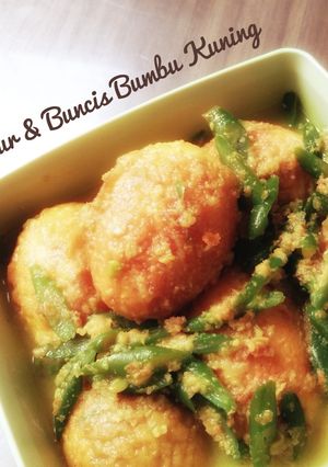 Foto resep Telur & Buncis Bumbu Kuning