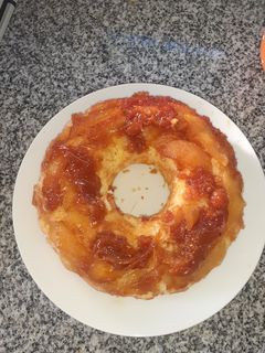 Una foto de Tarta de manzana invertida