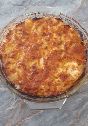 Rakottkrumpli besamel mártással és cheddar sajttal recept fotója