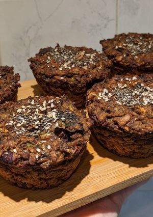 Una foto de 🍆 Muffins salados veganos