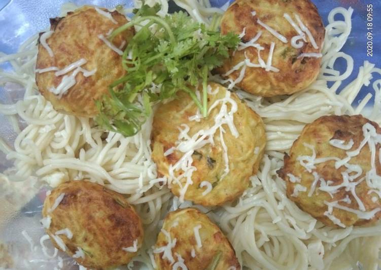 Steps to Prepare Quick Cheese  Noodles  Cutlet