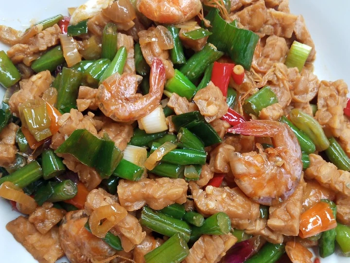 Langkah Mudah untuk Membuat Resep Tumis tempe buncis udang yang Enak Banget Anti Ribet, Sempurna