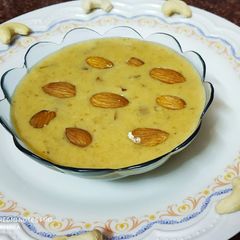 A picture of Punjabi Besan and badam seera.
