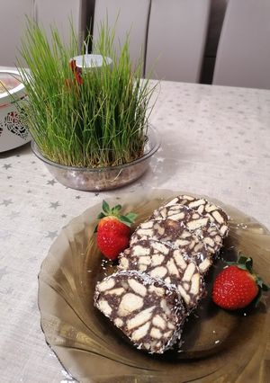 O poză a rețetei Salam de biscuiți.