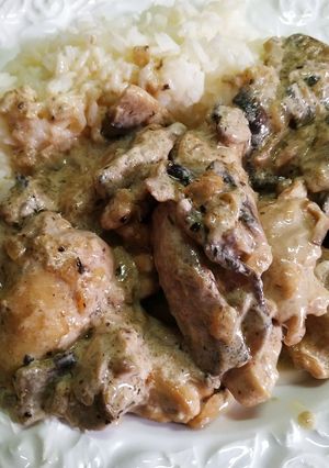 Foto di Pollo “alla crème” con funghi Portobello