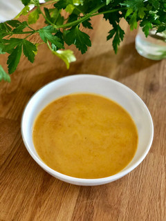 Una foto de Crema de calabaza, calabacín y zanahoria en Thermomix