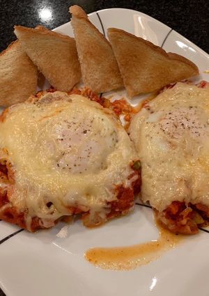 A picture of Eggs in purgatory.