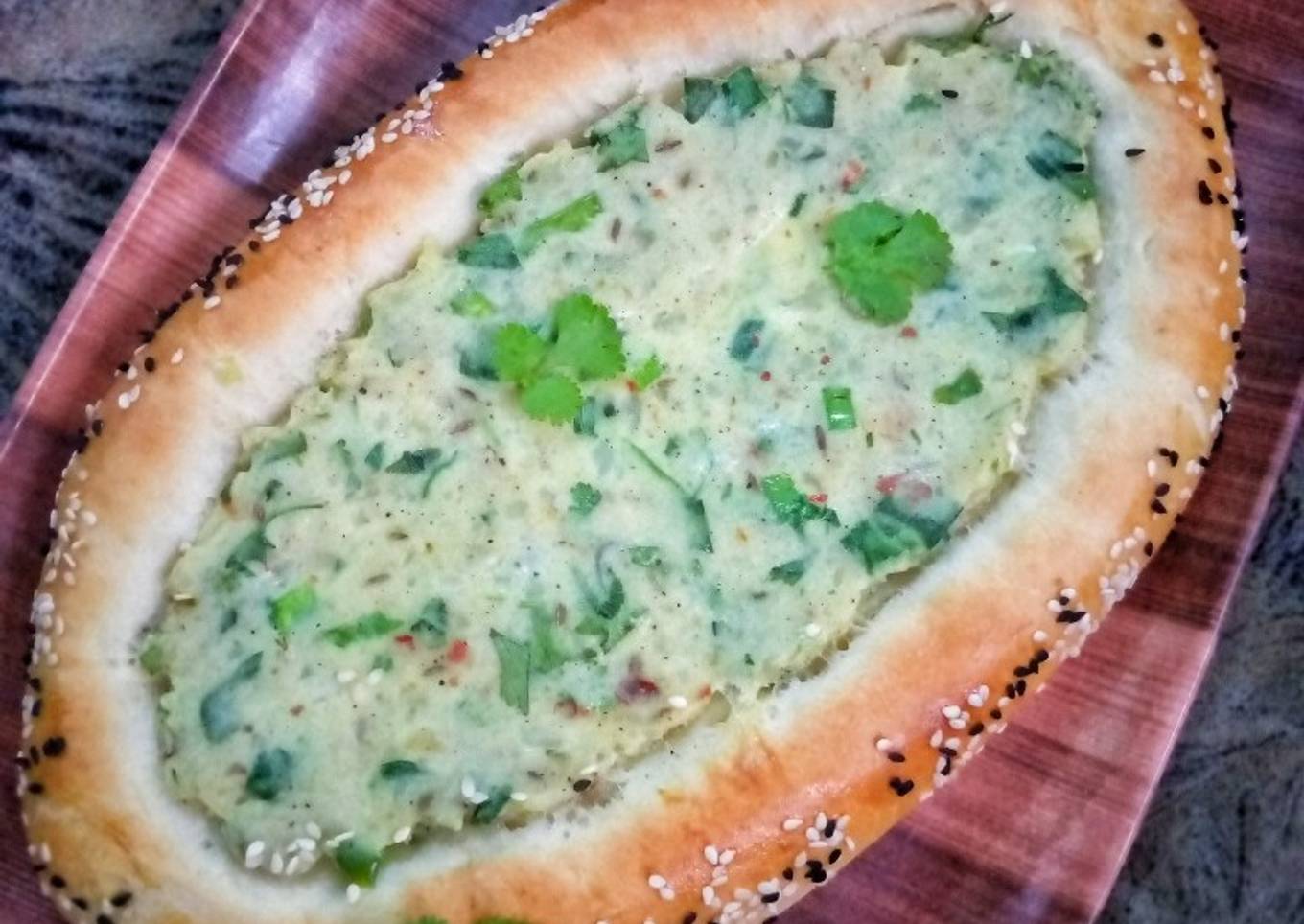 Stuffed turkish pide bread