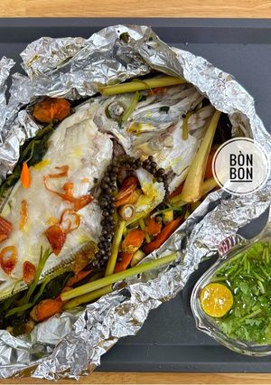 Hình của món Cá Bò Da Trắng Nướng Sả Nghệ.