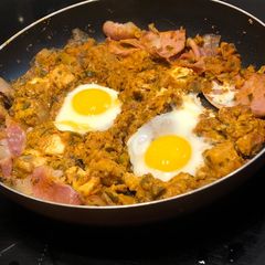 A picture of Leftover curry breakfast hash.