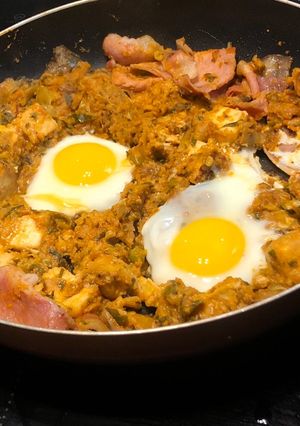 A picture of Leftover curry breakfast hash.