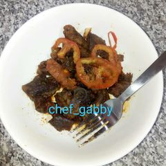 A picture of Goatmeat stir fry.