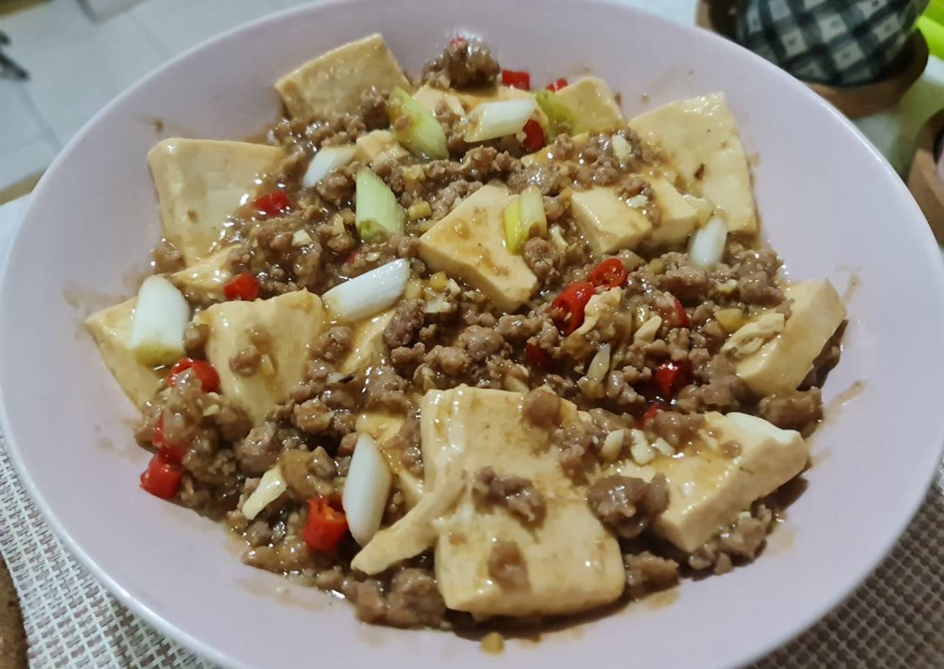 Tumis tahu daging
