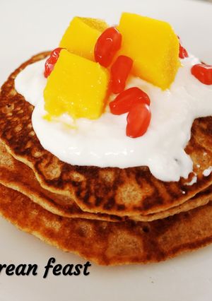 A picture of Eggless whole-wheat cinnamon pancakes.