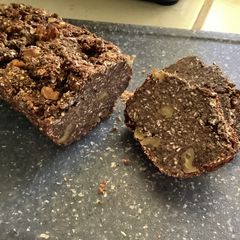 A picture of Oatmeal Bread (Cocoa Powder, Nuts, Banana) GF EF.
