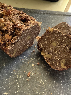 A picture of Oatmeal Bread (Cocoa Powder, Nuts, Banana) GF EF.