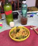 Fideos de arroz y verduras