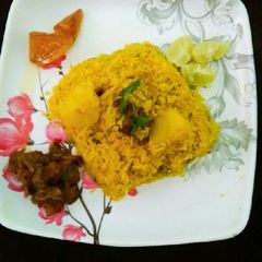 A picture of Dhaba style Mutton pulav.
