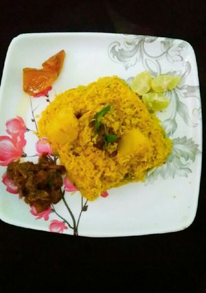 A picture of Dhaba style Mutton pulav.