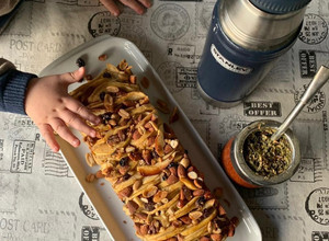 Una foto de Budín banana y coco proteico, sin harinas, sin tacc, sin azúcar, sin lácteos