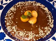 A picture of chocolate hummus