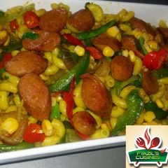 A picture of Savoury italian sausage elbow macaroni.