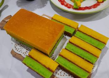 Siap Saji Lapis Surabaya Pandan (Ekonomis) Mantul Banget