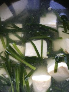 Hình của món Canh hẹ đậu hũ non.