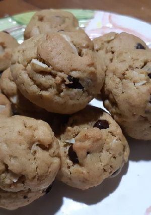 Foto resep Soft and chewy chocolate chip almond cookies