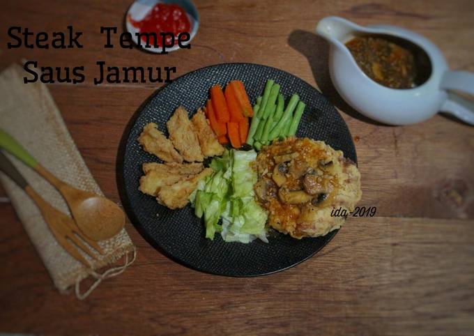 Steak Tempe Saus Jamur