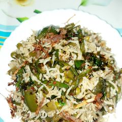 A picture of Tadka Green pulao.