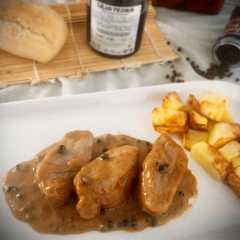 Una foto de Solomillo con salsa de Vino dulce a la pimienta
