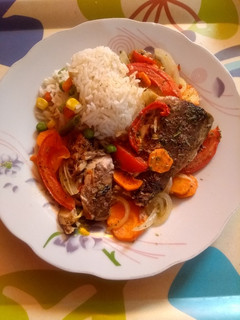 Una foto de Jurel tipo salmón 😅 al horno