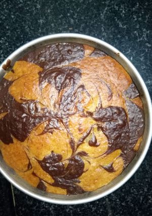 A picture of Choco vanilla marble cake.