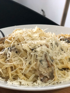 Una foto de Spaghetti con champiñones