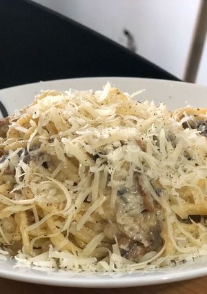 Una foto de Spaghetti con champiñones