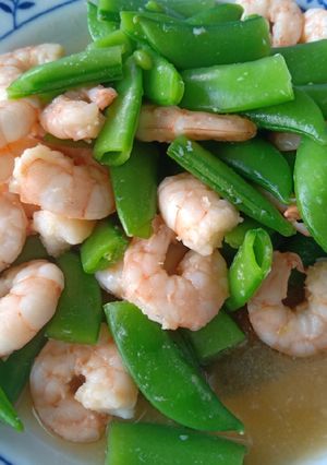 รูปของ ผัดถั่วหวาน ใส่กุ้ง คลีน
