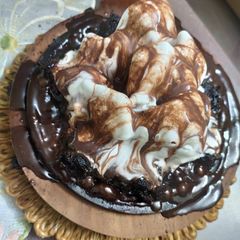 A picture of Sizzling brownie with ice cream.