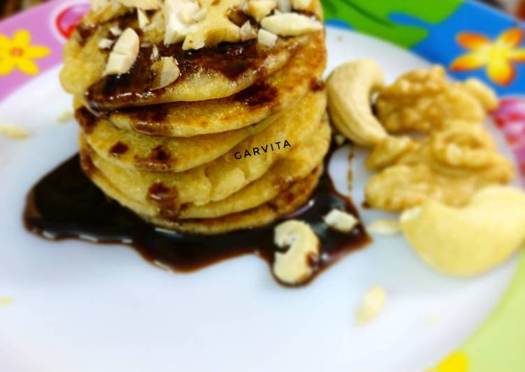 Recipe of Quick Oats and whole wheat pancakes