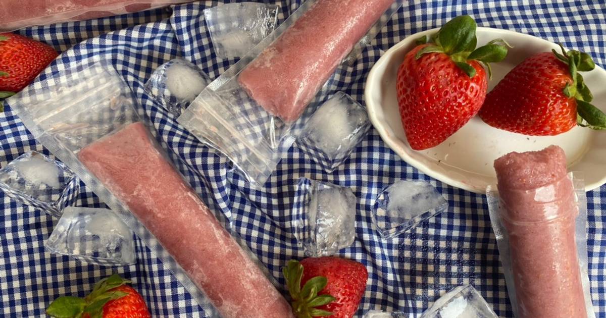 Bolis de leche de avena y fresas sin azúcar Receta de poramoralhambre-  Cookpad