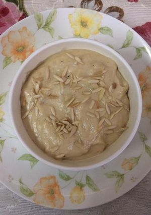 A picture of Besan halwa (gram flour).
